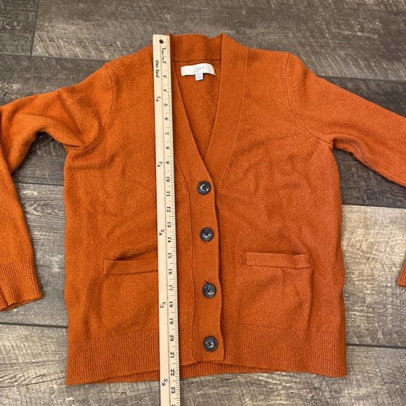 LOFT Burnt Orange Grandpa Chic button Down Cardigan Sweater Small - Picture 5 of 8